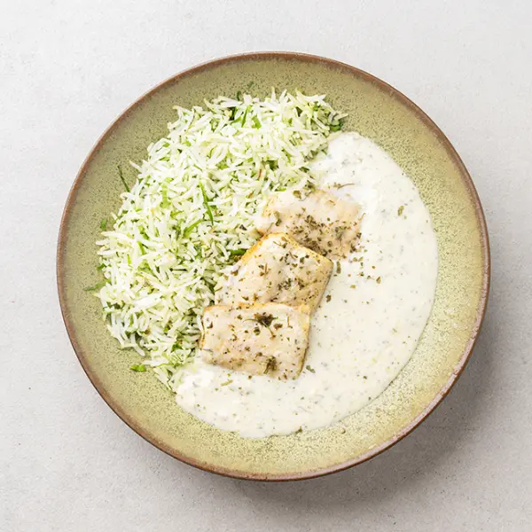 Bengali Malai Kasundi Fish Curry With Mint Pulao